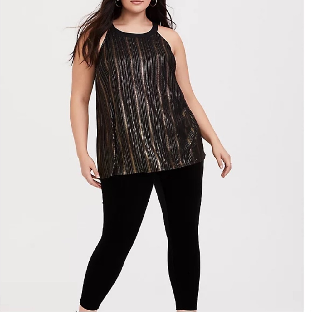Black & Gold Stripe Goddess Tunic